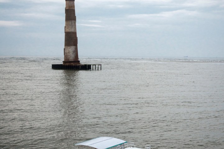 a small boat in a body of water