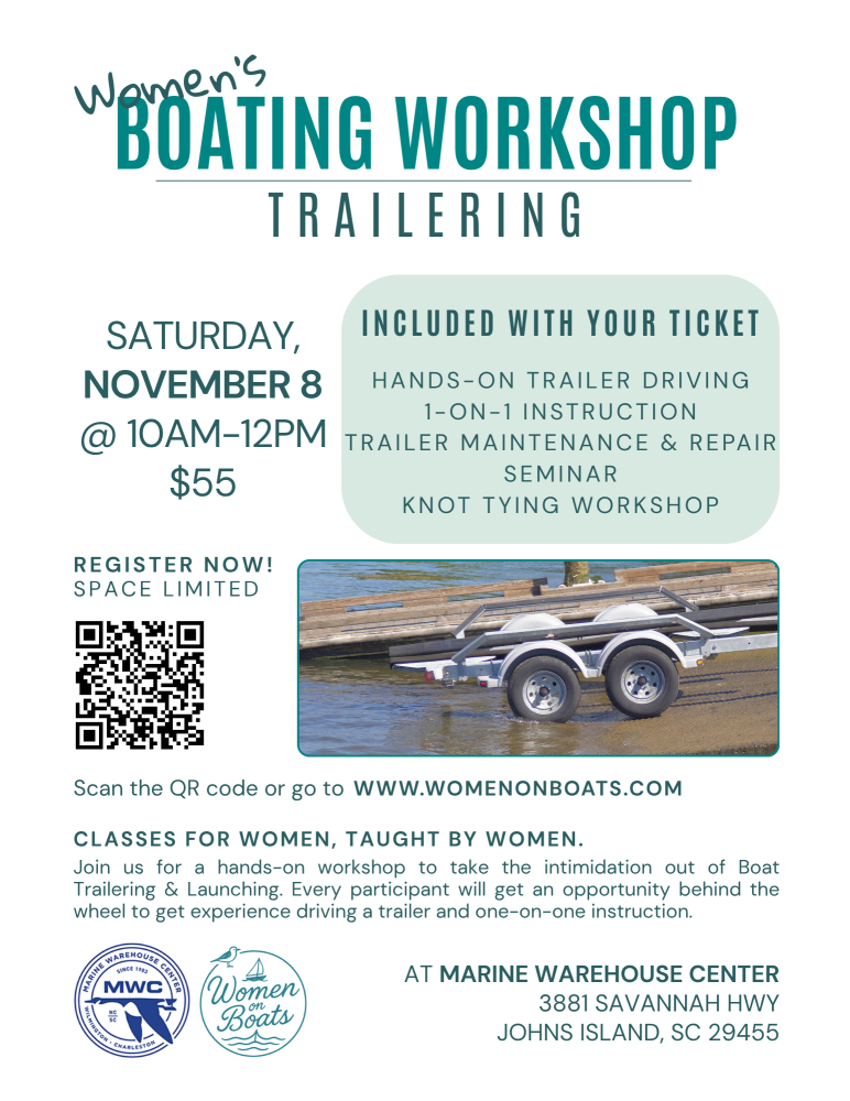 Beachcombers Coffee Hour flyer with event details and sea-themed illustrations.